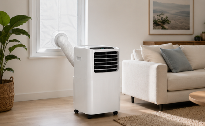 Climatiseur mobile Alsaclim installé dans un appartement à Strasbourg